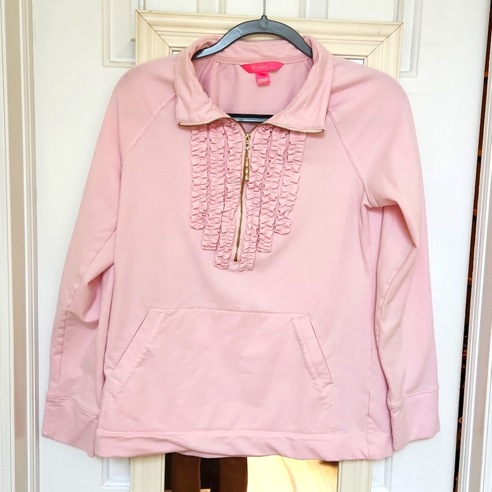 Lilly Pulitzer pink popover quarter-zip